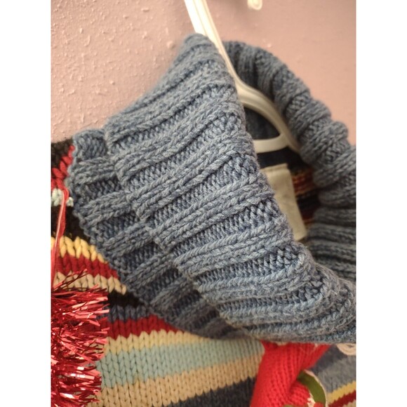 Vintage Liz Claiborne Women Large Ugly Christmas Sweater Tinsel Ornaments - Picture 6 of 15